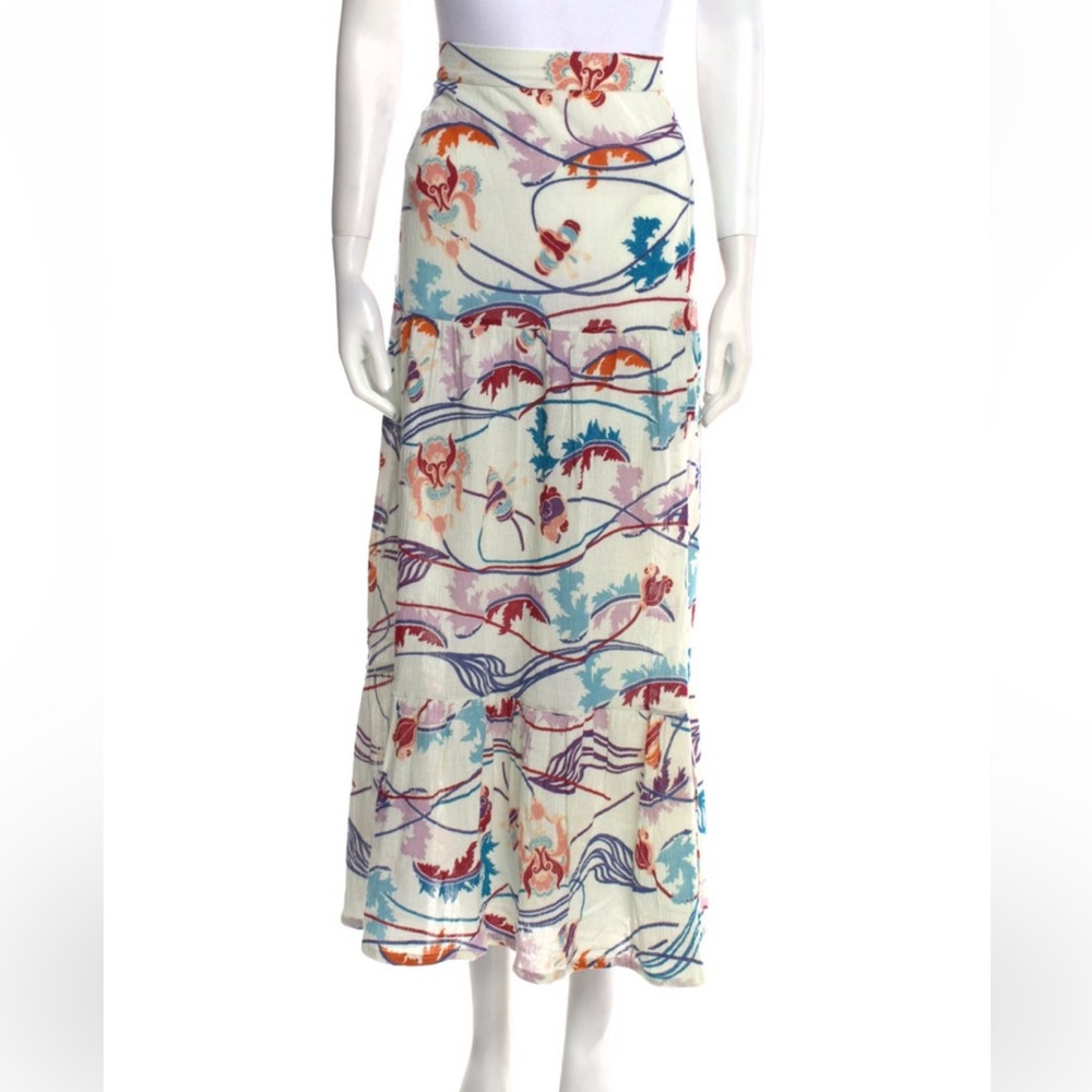 Le Sirenuse Positano Colorful Patterned Maxi Skirt